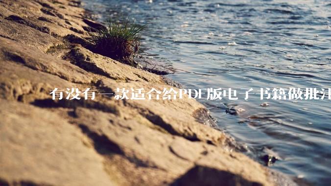 有没有一款适合给PDF版电子书籍做批注写笔记的软件?